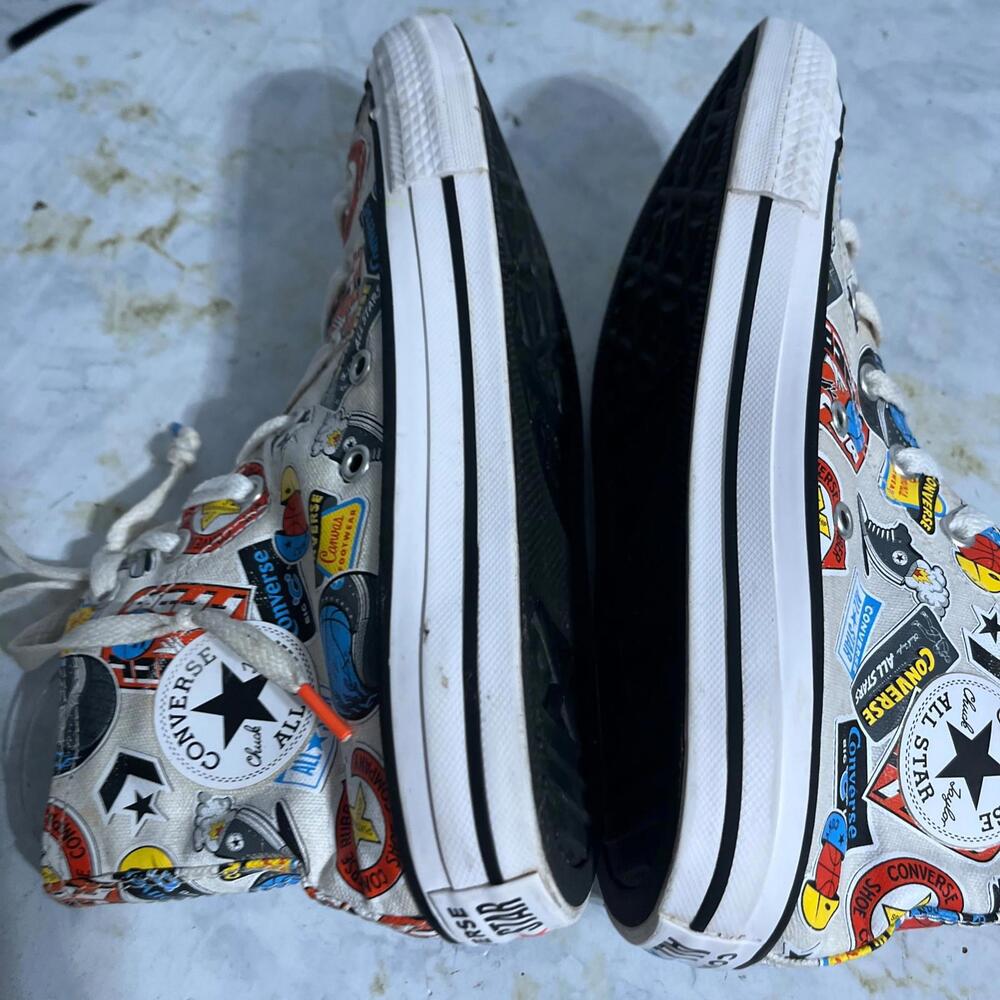 Converse All Star Chuck Taylor Youth Kids Size 4.5 Shoes White Colorful Sneakers - Picture 12 of 13